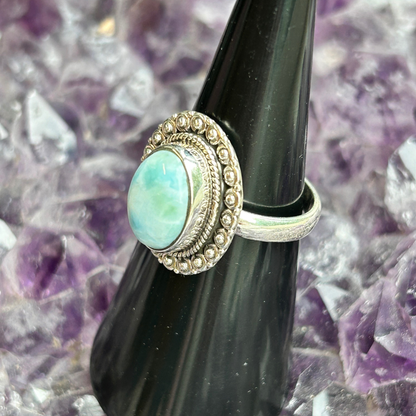 Larimar kalmerende Ring maat 22