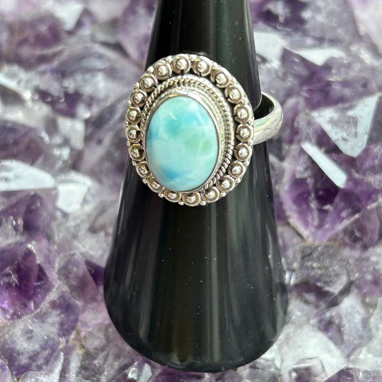 Larimar kalmerende Ring maat 22