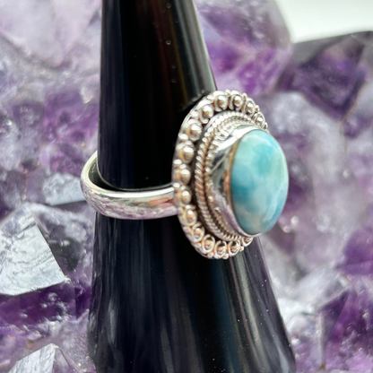 Larimar kalmerende Ring maat 22