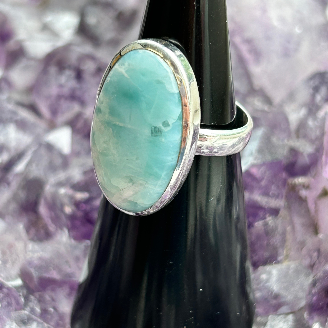 Larimar zachte energie Ring maat 18